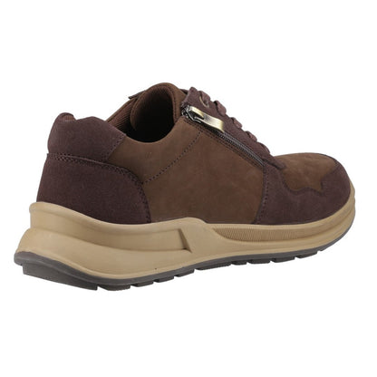 Hush Puppies Alexander Men's Casual Leather Lace Up / Zip Up Shoe Brown