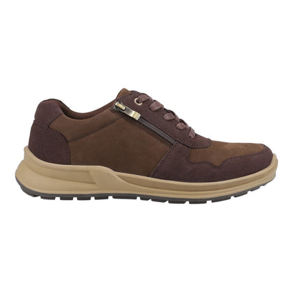 Hush Puppies Alexander Men's Casual Leather Lace Up / Zip Up Shoe Brown