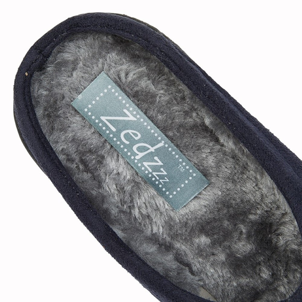 Zedzzz Alex Men's Centre Seam Mule Slipper Navy