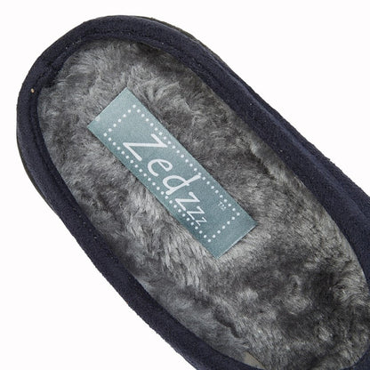 Zedzzz Alex Men's Centre Seam Mule Slipper Navy