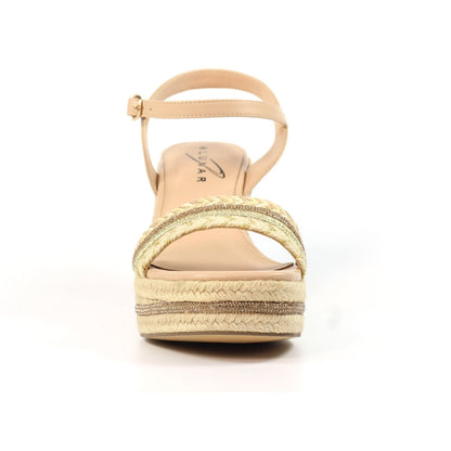 Lunar Amanda Women's Chunky Summer Rope Wedge Sandal Beige