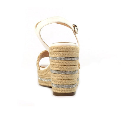 Lunar Amanda Women's Chunky Summer Rope Wedge Sandal White