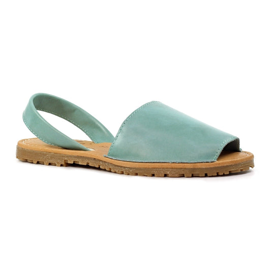 Lunar Amara Women's Leather Flat Heel Slingback Sandal Turquoise
