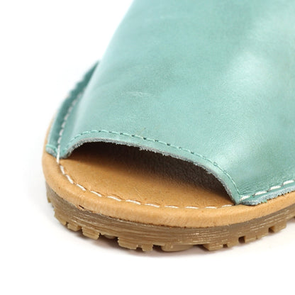 Lunar Amara Women's Leather Flat Heel Slingback Sandal Turquoise