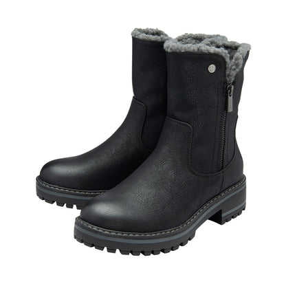 Lotus Angeles Women's Side Zip Ankle Boot Black