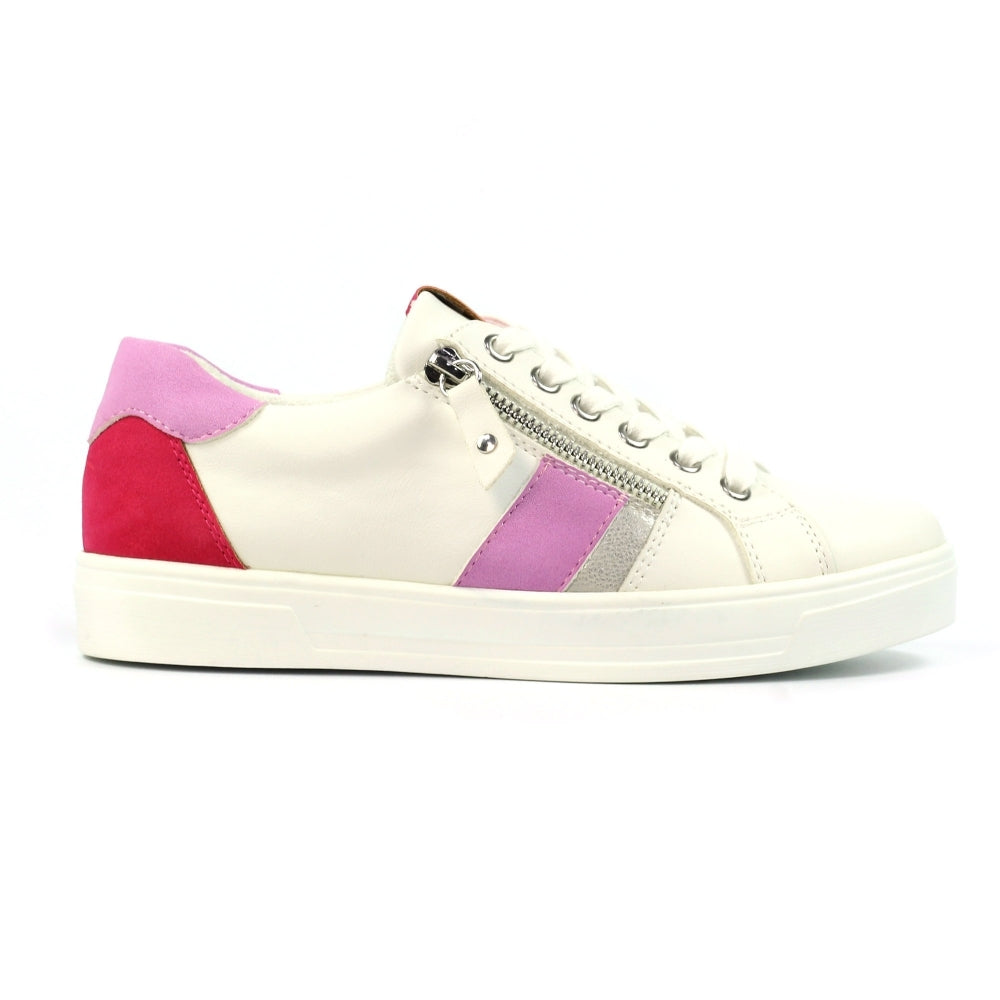 Lunar Angelica Women's Chunky Sole Lace Up/ Zip Up Trainer Pink Multi