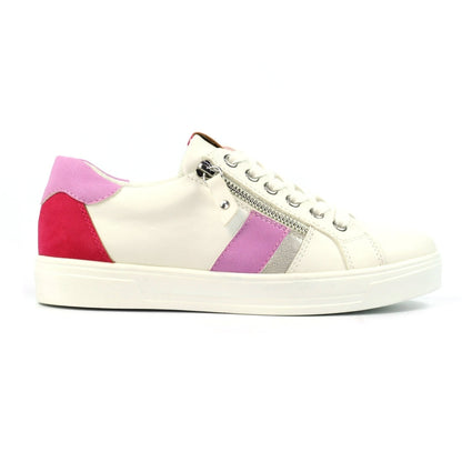 Lunar Angelica Women's Chunky Sole Lace Up/ Zip Up Trainer Pink Multi