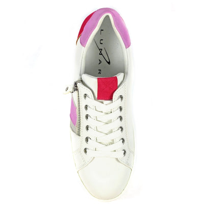 Lunar Angelica Women's Chunky Sole Lace Up/ Zip Up Trainer Pink Multi
