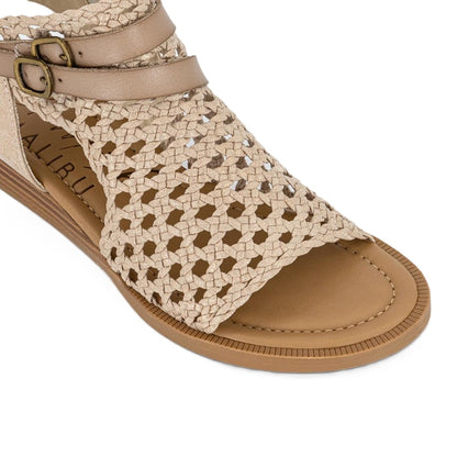 Blowfish Malibu Anuella Women's Mesh Zip Up Low Wedge Vegan Gladiator Sandal Gold