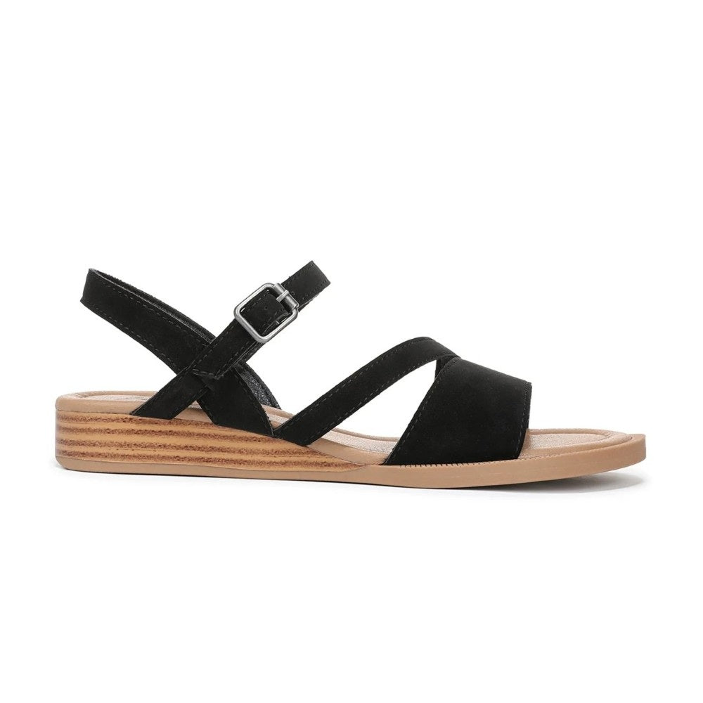 Blowfish Malibu Arrow Women's Low Wedge Ankle Buckle Vegan Sandal Black