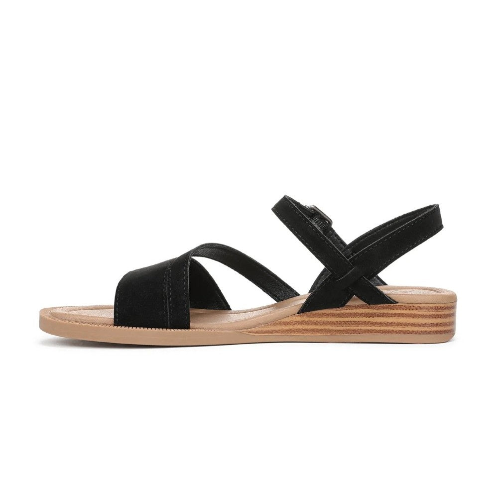 Blowfish Malibu Arrow Women's Low Wedge Ankle Buckle Vegan Sandal Black