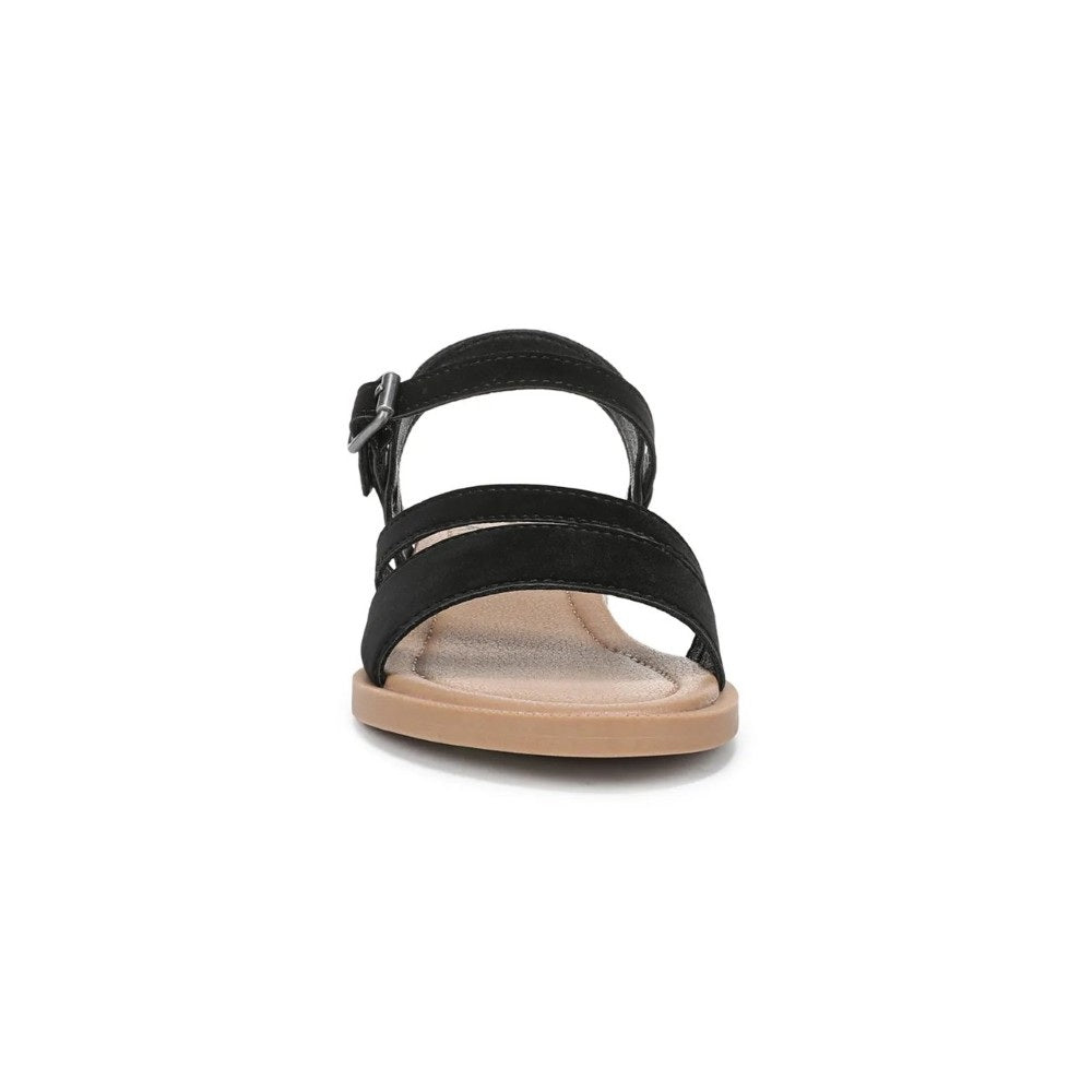 Blowfish Malibu Arrow Women's Low Wedge Ankle Buckle Vegan Sandal Black