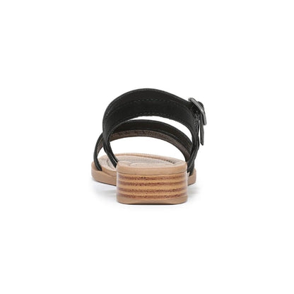 Blowfish Malibu Arrow Women's Low Wedge Ankle Buckle Vegan Sandal Black