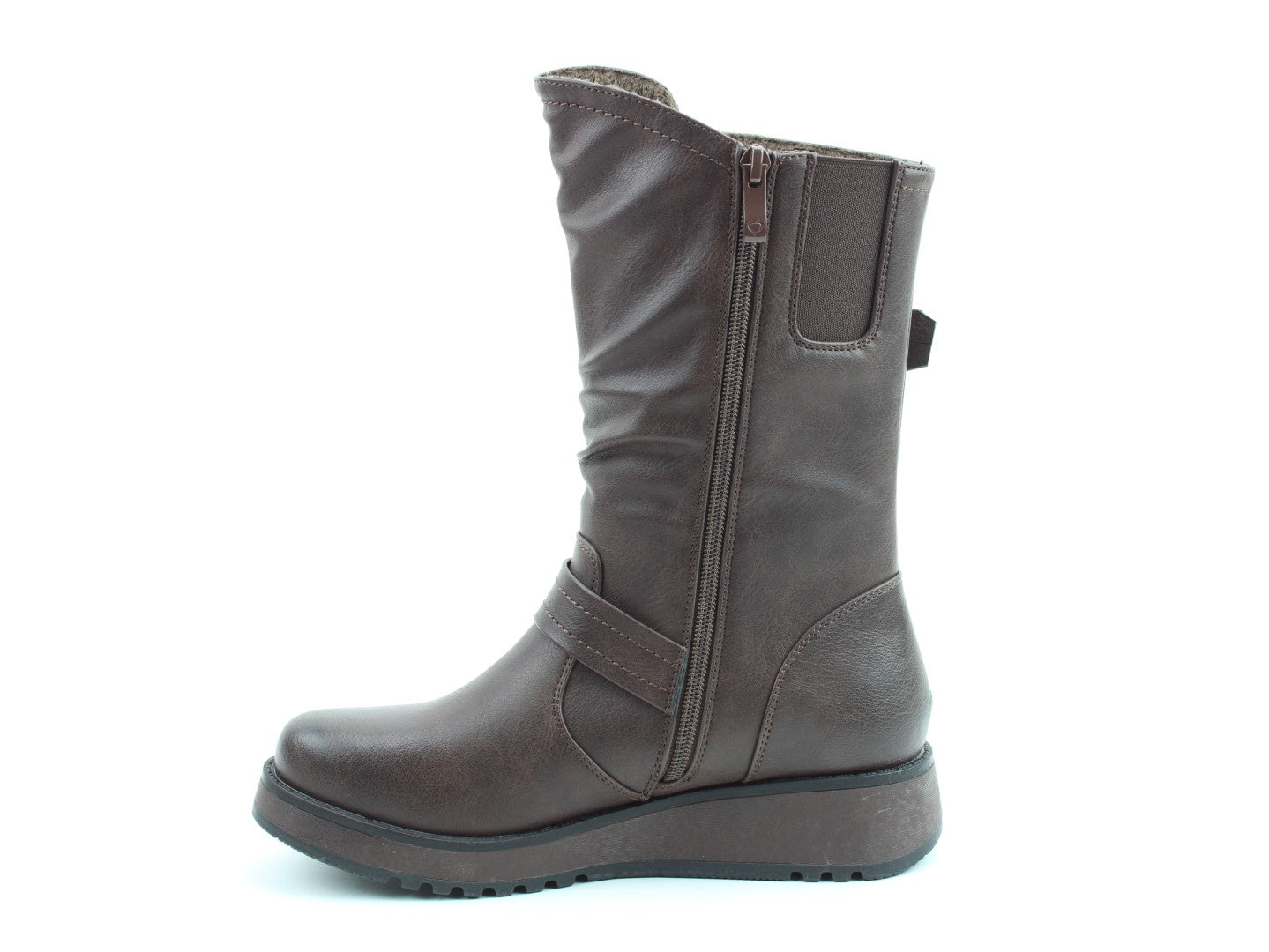 Heavenly Feet Hannah4 Relaxed Mid Calf Boot Chocolate VEGAN FRIENDLY