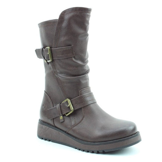 Heavenly Feet Hannah4 Relaxed Mid Calf Boot Chocolate VEGAN FRIENDLY