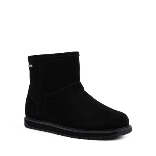 Emu Banks Women's Waterproof Sheepskin Pull On Cosy Ankle Boot Black