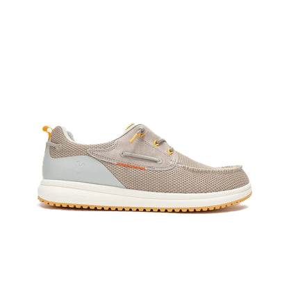 Walk In Pitas Bay Men's Lightweight Elastic Lace Boat Shoe Beige