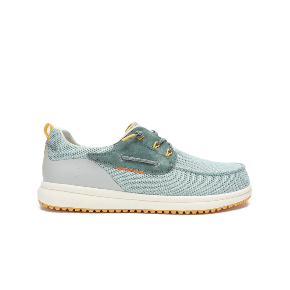 Walk In Pitas Bay Men's Lightweight Elastic Lace Boat Shoe Verde