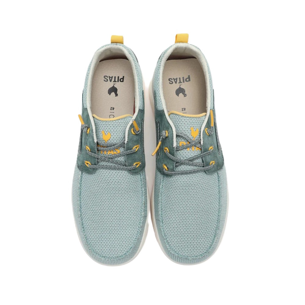 Walk In Pitas Bay Men's Lightweight Elastic Lace Boat Shoe Verde