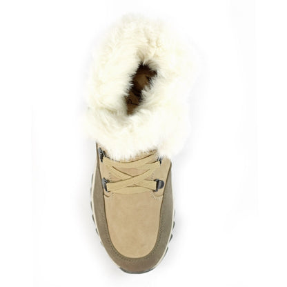 Lunar Beck Women's Waterproof Lace Up/Zip Ankle Boot Stone