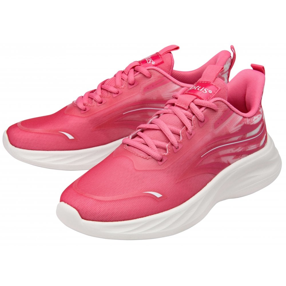 Lotus Bellona Women's Lace Up Sporty Look Trainers Pink