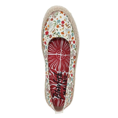 Blowfish Malibu Benita Women's Espadrille Ballet Dolly Pump Flats White Multi Floral