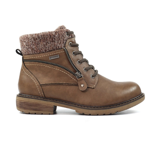 Lunar Benson III Women's Waterproof Lace Up/Zip Ankle Boot Taupe