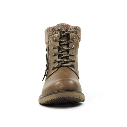 Lunar Benson III Women's Waterproof Lace Up/Zip Ankle Boot Taupe