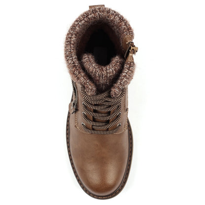 Lunar Benson III Women's Waterproof Lace Up/Zip Ankle Boot Taupe