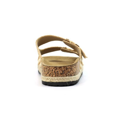 Lunar Bijou Women's Woven Style Twin Strap Sandal Beige