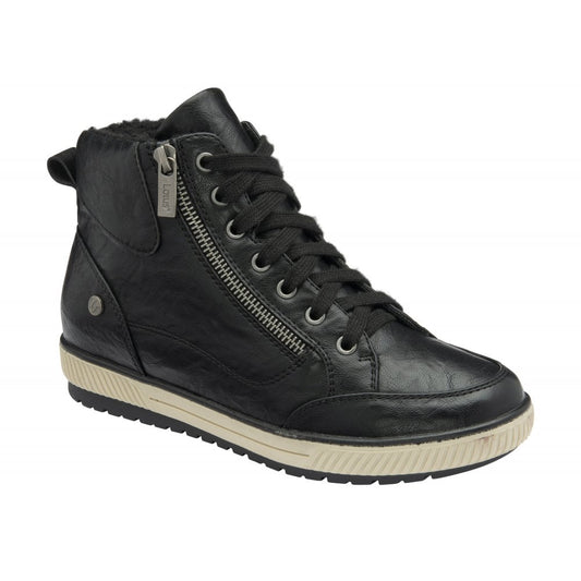 Lotus Bellatrix Women's Lace Up / Zip Up Ankle Boot Black