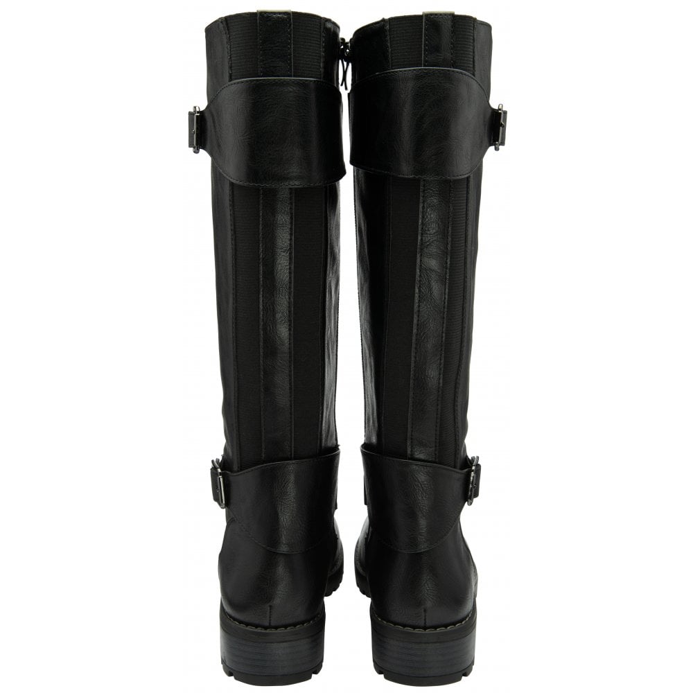 Lotus Brandi Women's Zip Up Knee High Boot Black