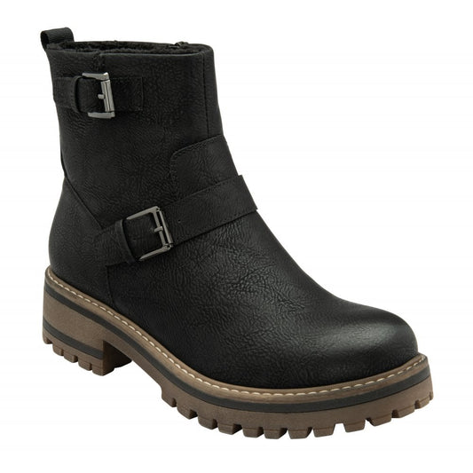 Lotus Jagger Women's Zip Up Ankle Biker Style Boot Black