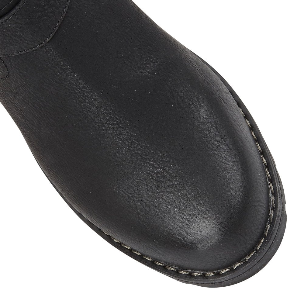 Lotus Jemima Women's Mid Calf Biker Style Boot Black