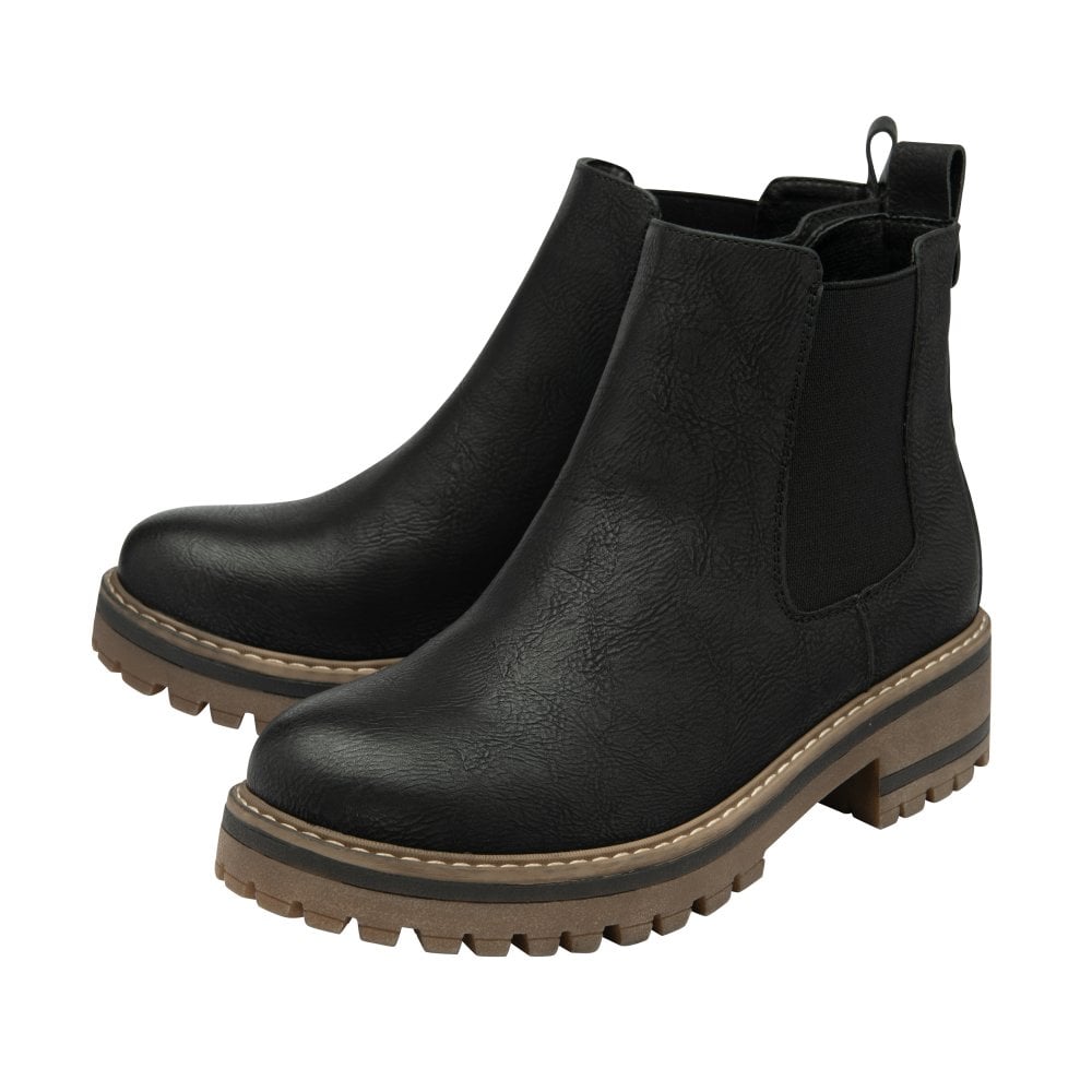 Lotus Lottie Women's Zip Up Gusset Ankle Boot Black