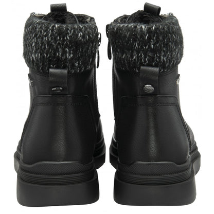 Lotus Saundra Women's Lace Up / Zip Up Waterproof Ankle Boot Black Matt