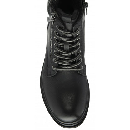 Lotus Saundra Women's Lace Up / Zip Up Waterproof Ankle Boot Black Matt