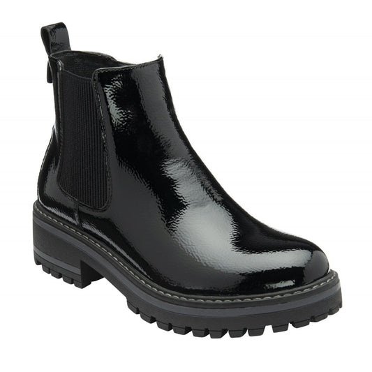 Lotus Lottie Women's Zip Up Gusset Ankle Boot Black Patent