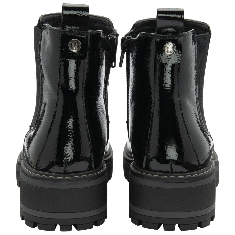 Lotus Lottie Women's Zip Up Gusset Ankle Boot Black Patent