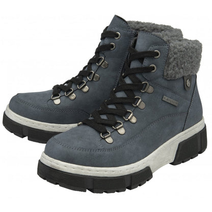 Lotus Conniston Women's Lace Up / Zip Up Waterproof Ankle Boot Blue