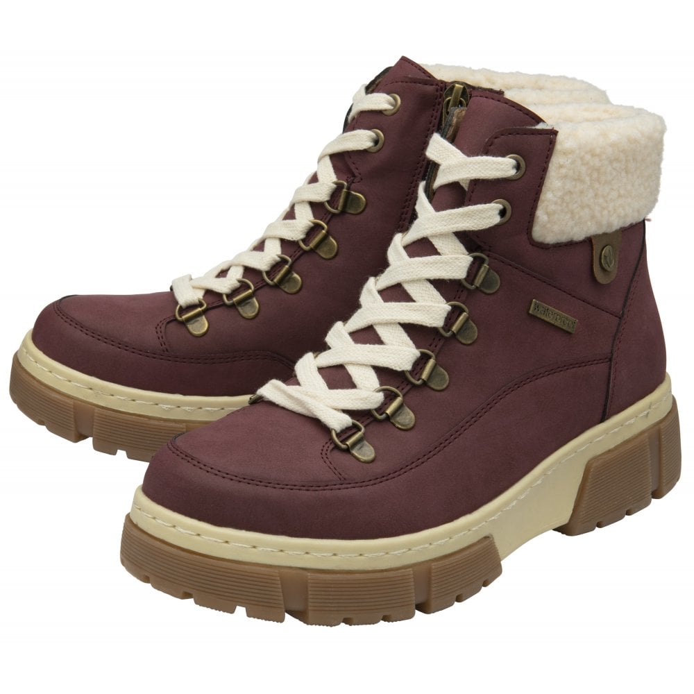 Lotus Conniston Women's Lace Up / Zip Up Waterproof Ankle Boot Bordo