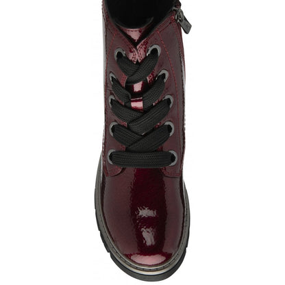 Lotus Jojo Women's Lace / Zip Up Ankle Boot Bordo Patent