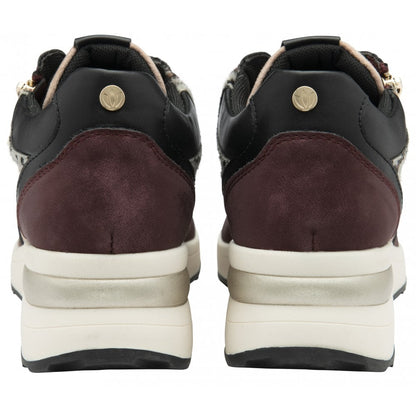 Lotus Moore Women's Zip Up / Lace Up Wedge Trainer Bordo Pink
