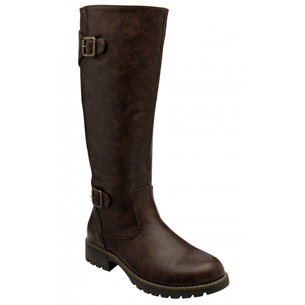 Lotus Brandi Women's Zip Up Knee High Boot Brown