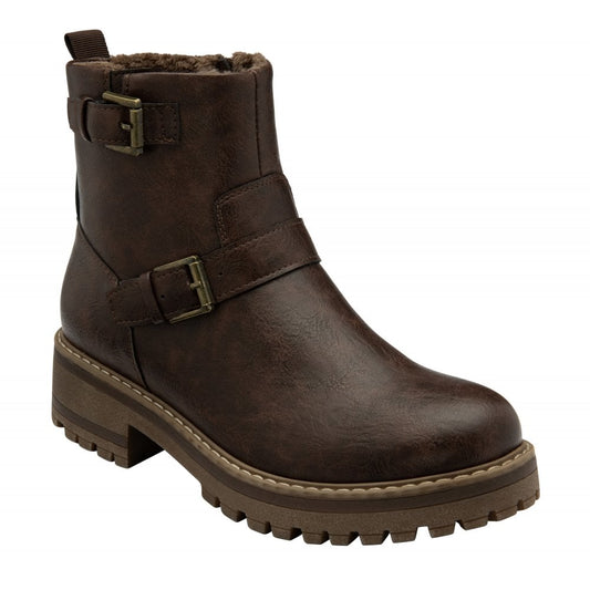 Lotus Jagger Women's Zip Up Ankle Biker Style Boot Brown