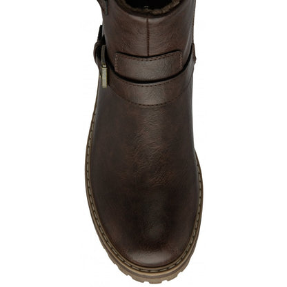Lotus Jagger Women's Zip Up Ankle Biker Style Boot Brown