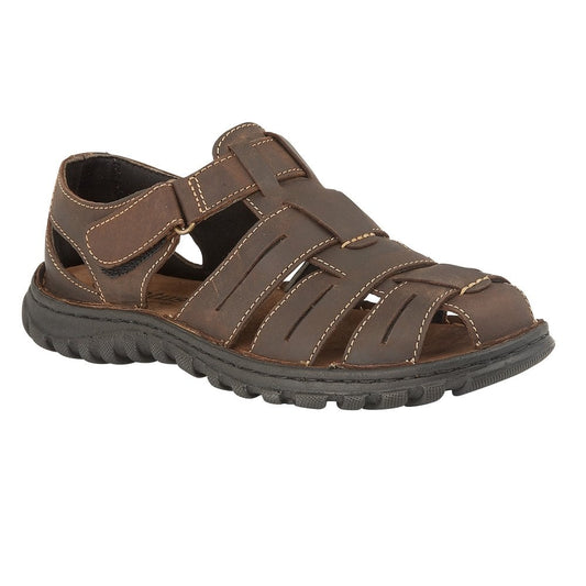 Lotus Bruno Men's Leather Fisherman Sandal Brown