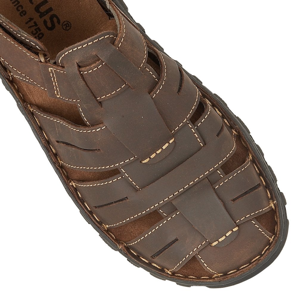 Lotus Bruno Men's Leather Fisherman Sandal Brown