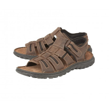 Lotus Dylan Men's Open Toe Leather Sandal Brown