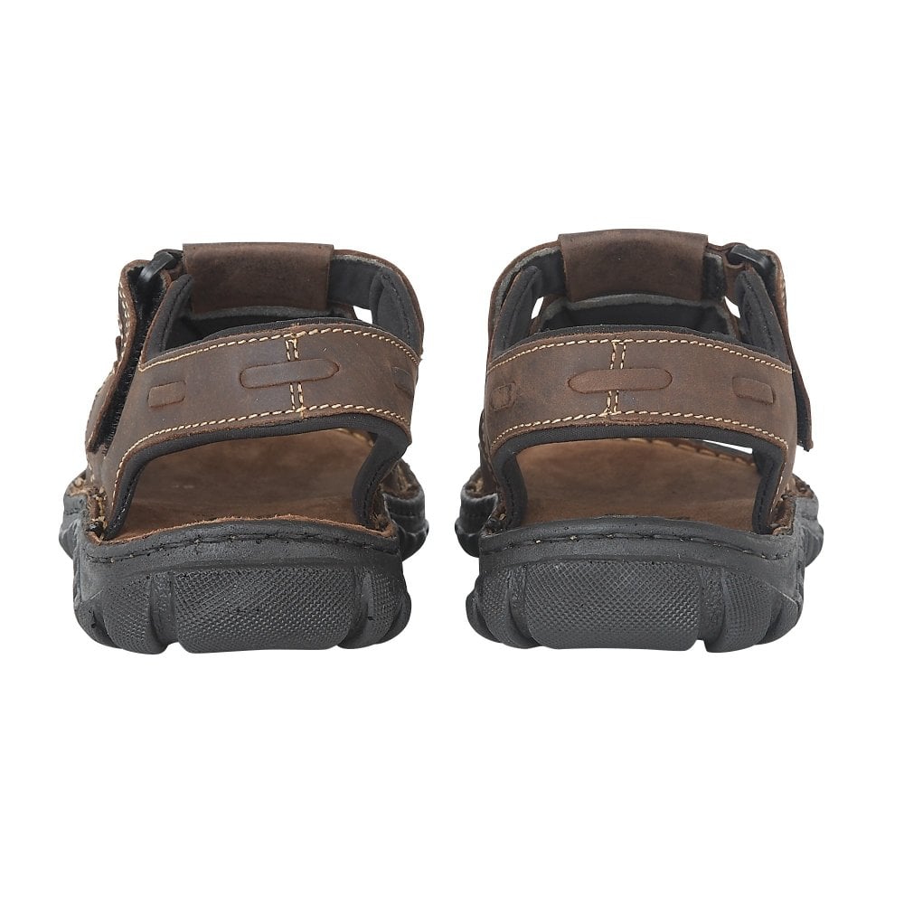 Lotus Dylan Men's Open Toe Leather Sandal Brown